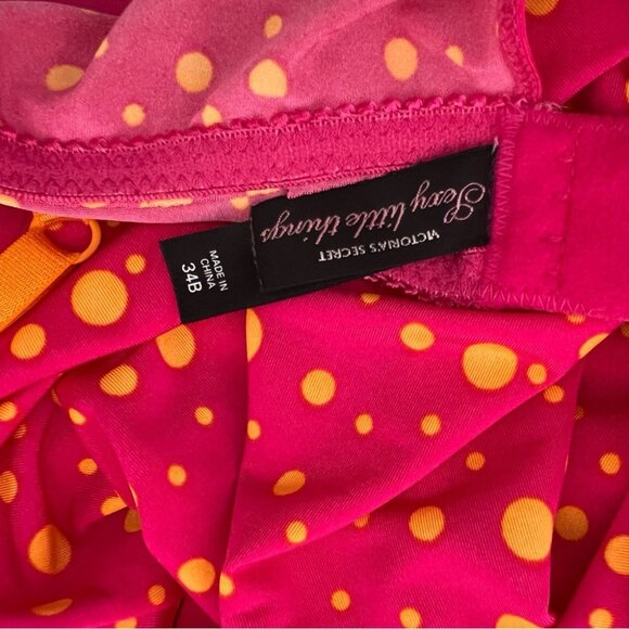 Victoria secret babydoll sexy little things 2000s vintage pink orange polkadot - Picture 10 of 12